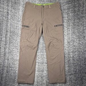 REI Men's Hiking Pants 36W 32L Nylon Stretch Zip Cargo Pockets Outdoor Trail
